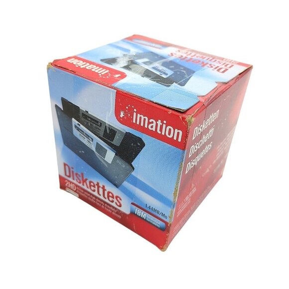 New Imation 2HD IBM Diskette 2001 VTG 1.44MB Double Sided Floppy Disk Box Sealed - Picture 1 of 6